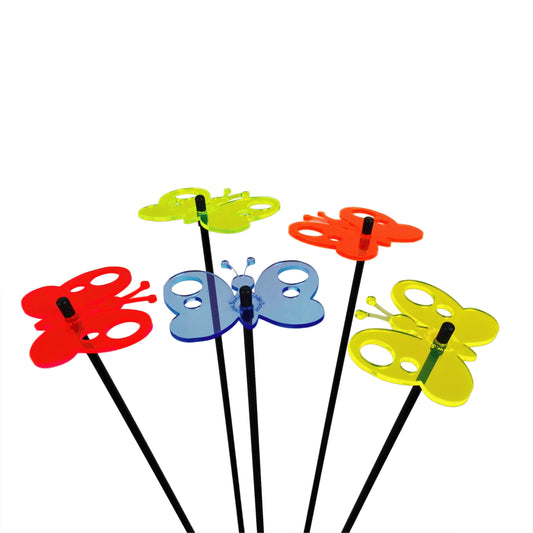 Large Garden Décor Ornaments Set of 5 'Peacock Butterflies'