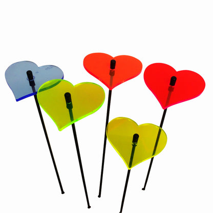 Small Garden Décor Ornaments Set of 5 'Hearts'