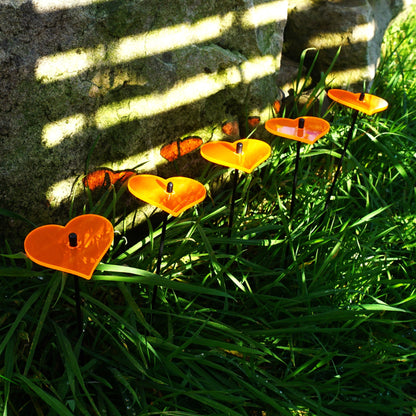 Small Garden Décor Ornaments Set of 5 'Hearts'