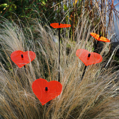 Medium Garden Décor Ornaments Set of 5 'Hearts'