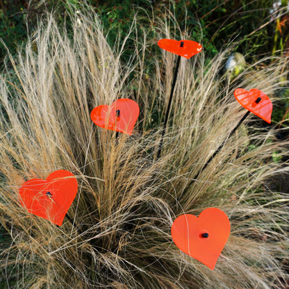 Medium Garden Décor Ornaments Set of 5 'Hearts'