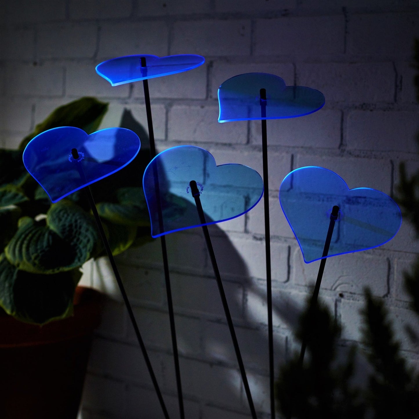 Large Garden Décor Ornaments Set of 5 'Hearts'