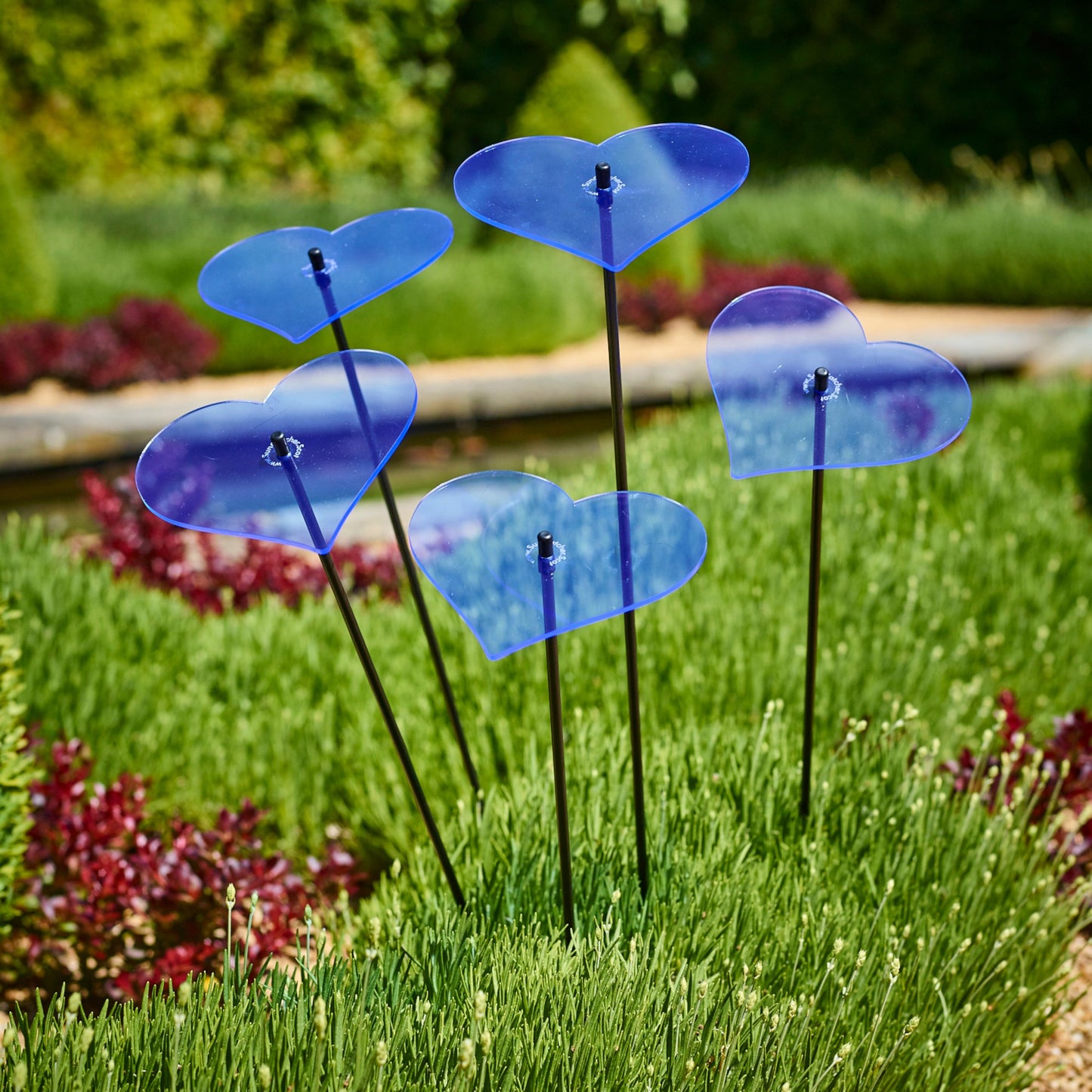 Large Garden Décor Ornaments Set of 5 'Hearts'