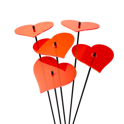 Large Garden Décor Ornaments Set of 5 'Hearts'