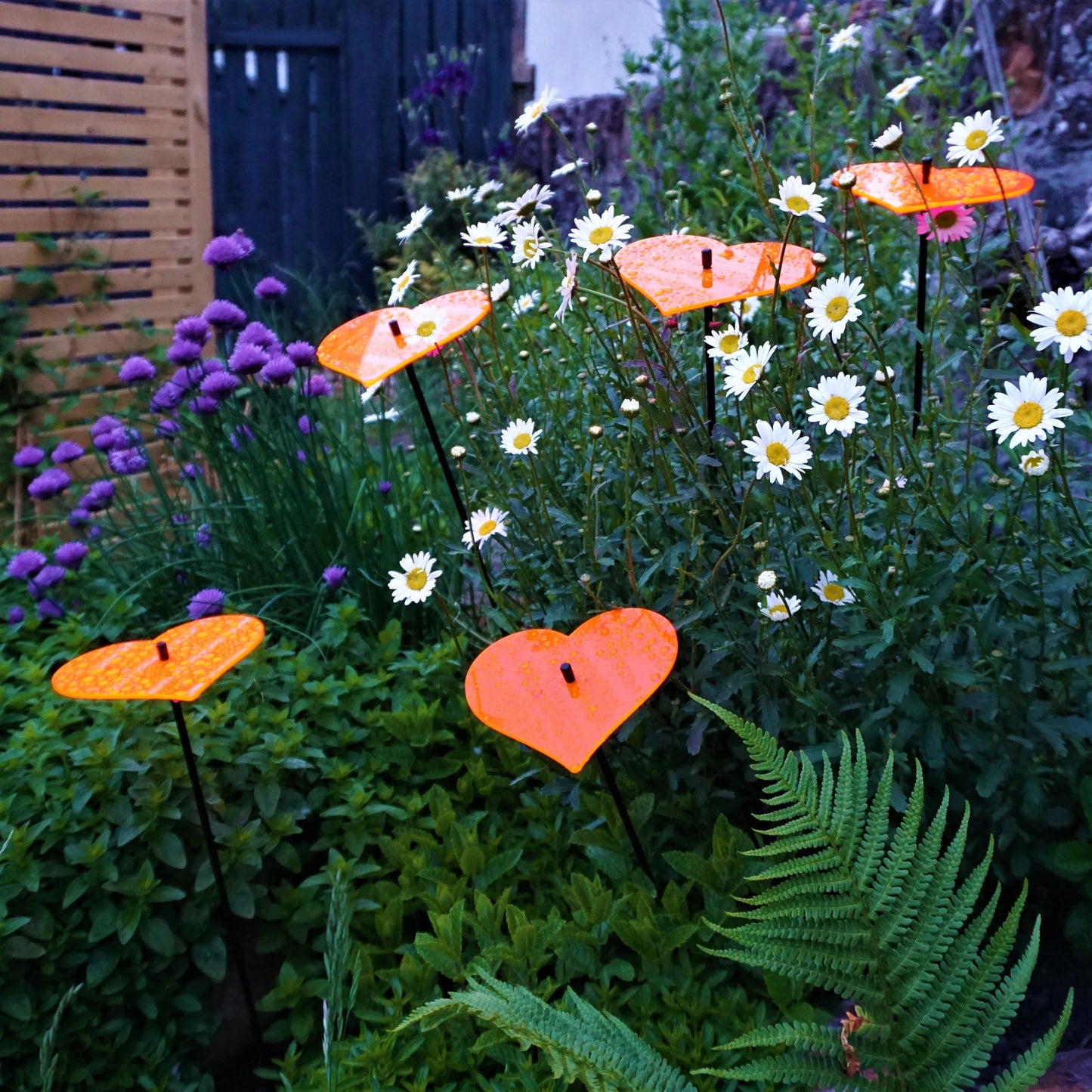 Large Garden Décor Ornaments Set of 5 'Hearts'