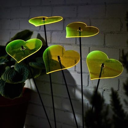 Large Garden Décor Ornaments Set of 5 'Hearts'