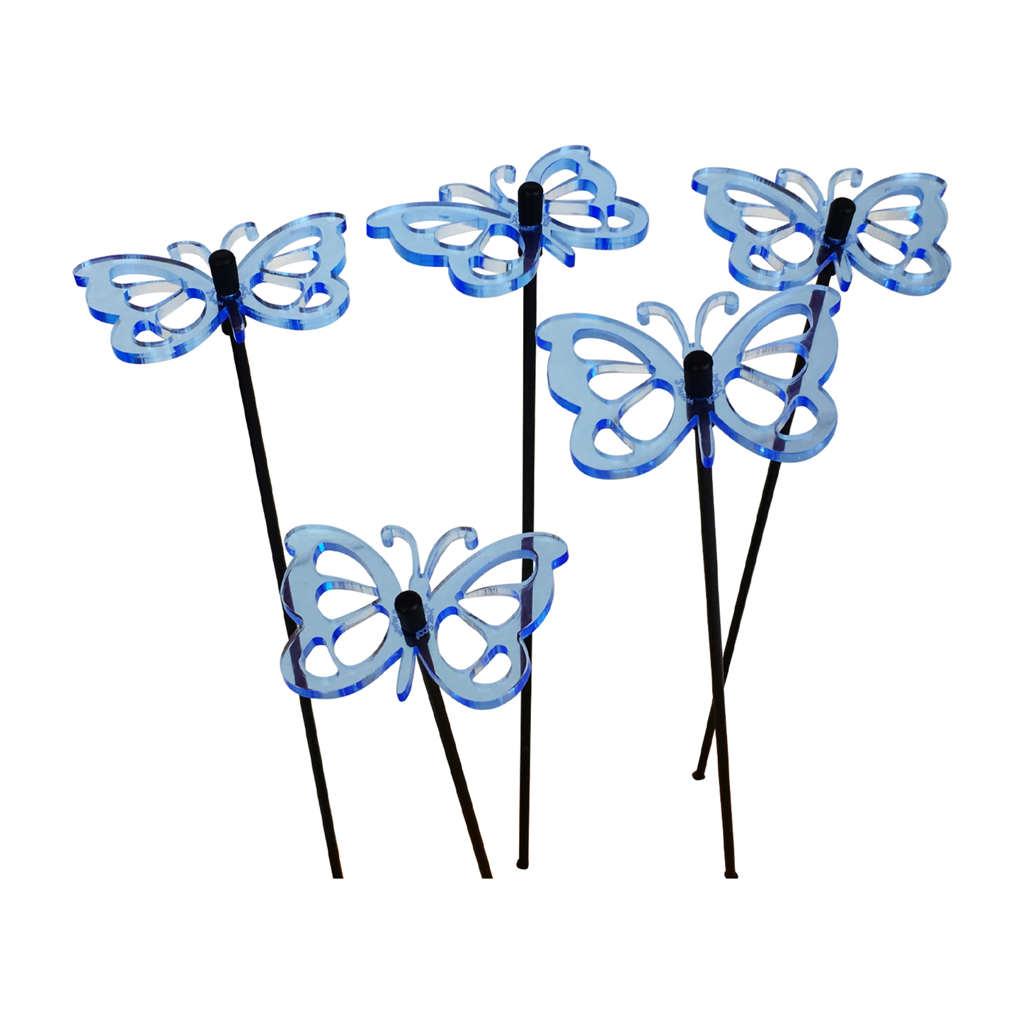 Garden Décor Ornaments Set of 5 'Comma Butterflies'