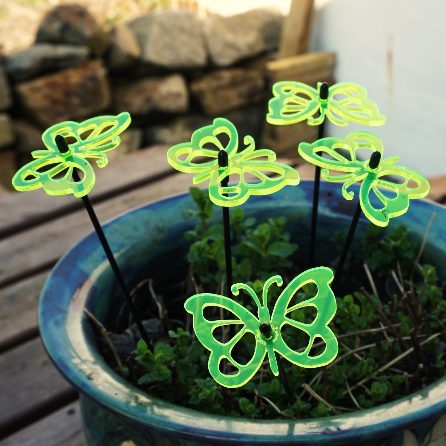 Large Garden Décor Ornaments Set of 5 'Comma Butterflies'