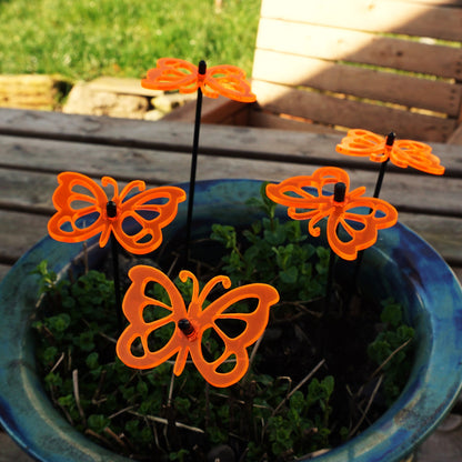 Large Garden Décor Ornaments Set of 5 'Comma Butterflies'