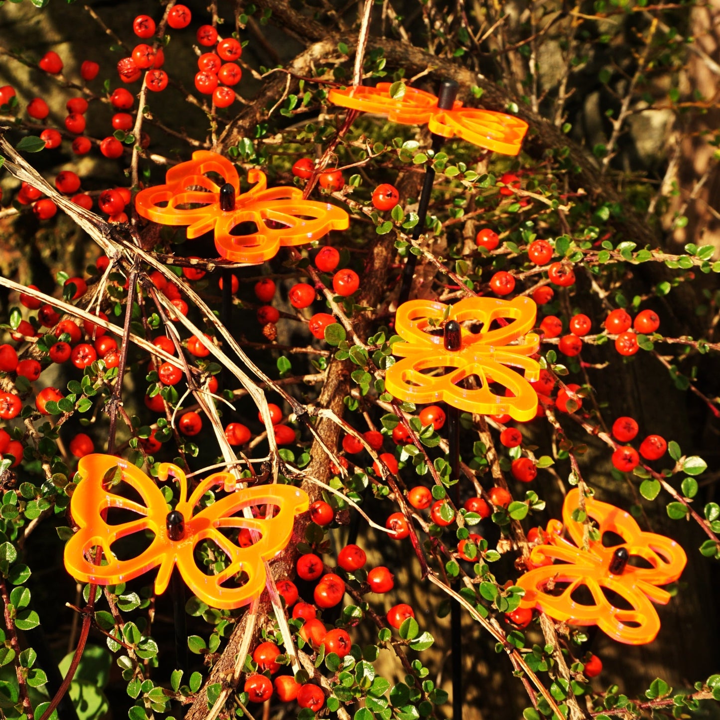 Large Garden Décor Ornaments Set of 5 'Comma Butterflies'