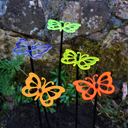 Garden Décor Ornaments Set of 5 'Comma Butterflies'