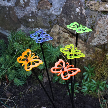 Garden Décor Ornaments Set of 5 'Comma Butterflies'