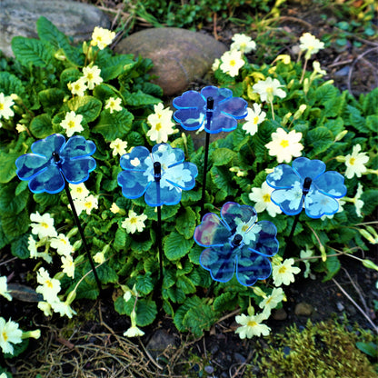 Small Garden Décor Ornaments Set of 5 'Double Blossom'