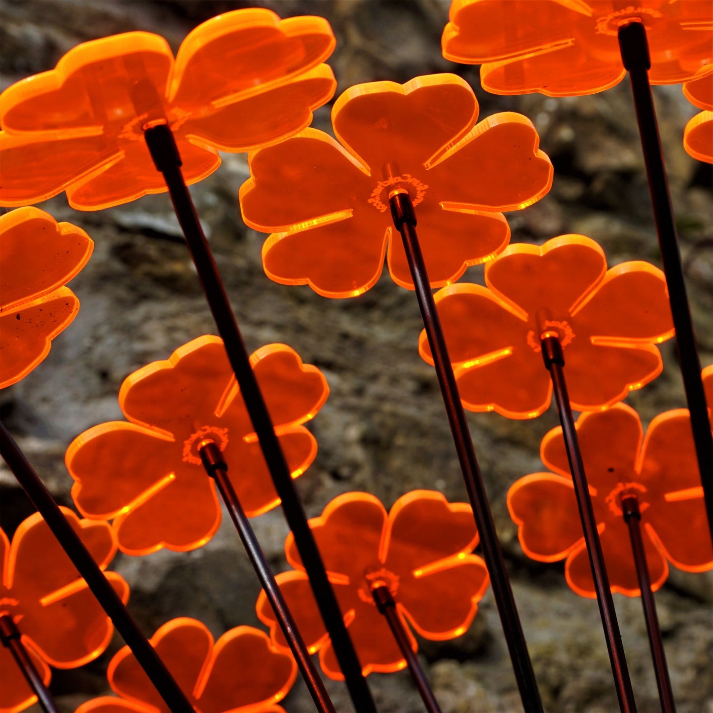 Small Garden Décor Ornaments Set of 5 'Double Blossom'