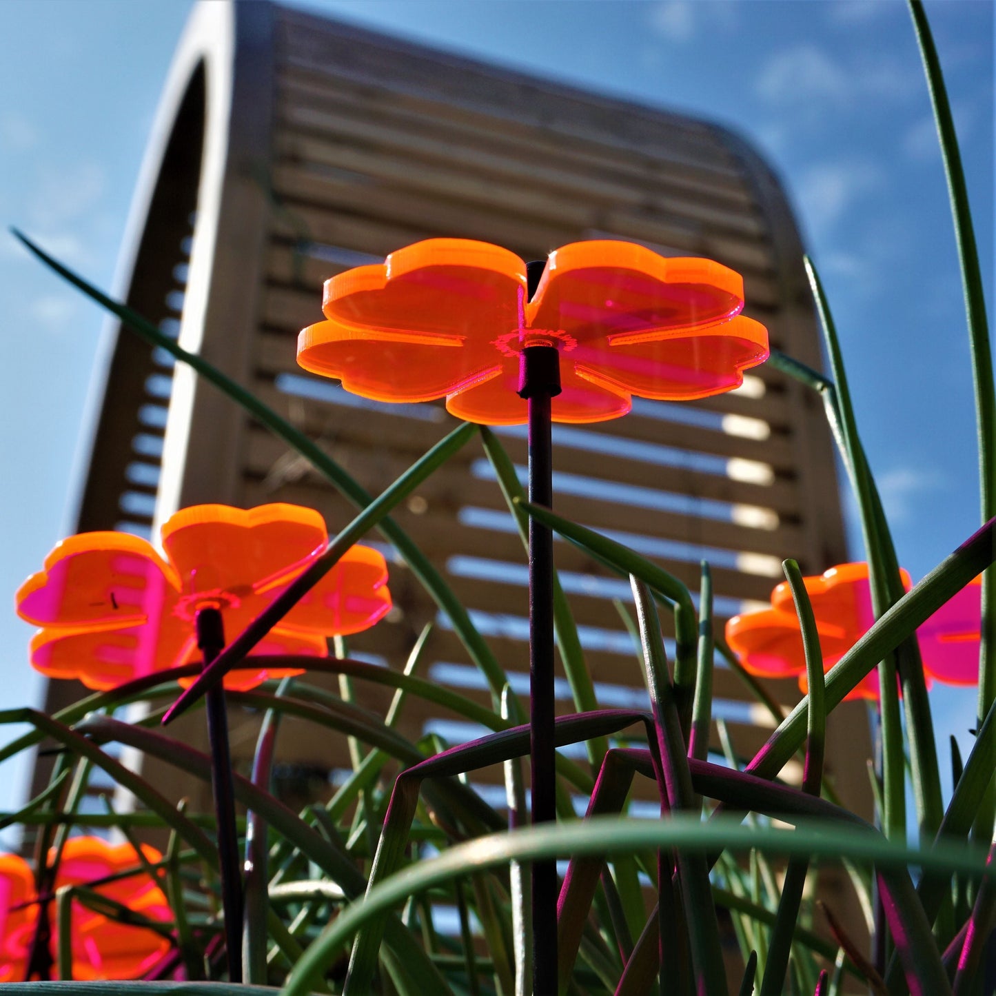 Small Garden Décor Ornaments Set of 5 'Double Blossom'