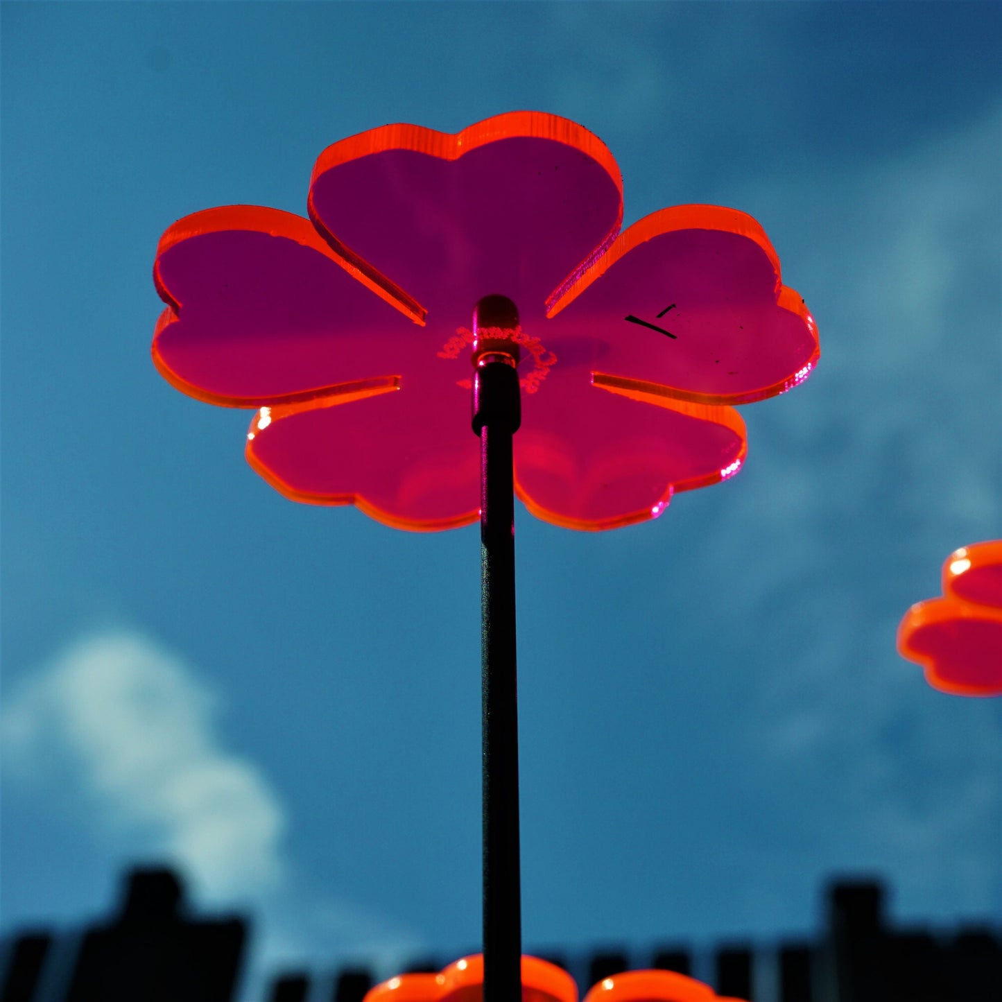 Small Garden Décor Ornaments Set of 5 'Double Blossom'