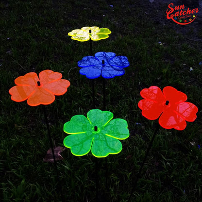 Large Garden Décor Ornaments Set of 5 'Double Blossoms'