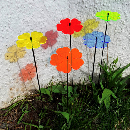 Large Garden Décor Ornaments Set of 5 'Double Blossoms'