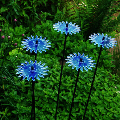 Garden Décor Ornaments Set of 5 'Smiling Suns'