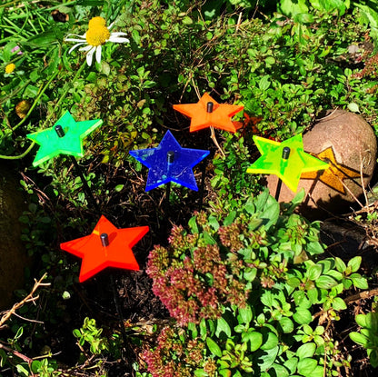Garden Décor Ornaments Set of 5 small 'Shining Stars'