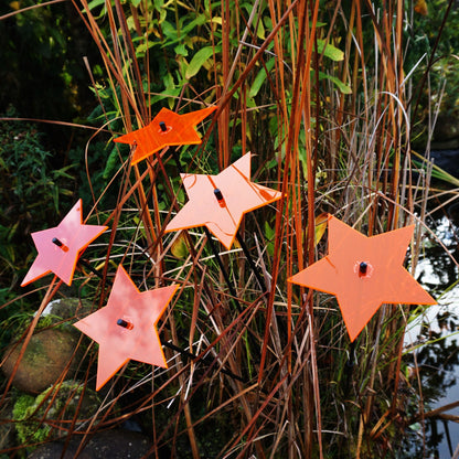 Large Garden Décor Ornaments Set of 5 'Shining Stars'
