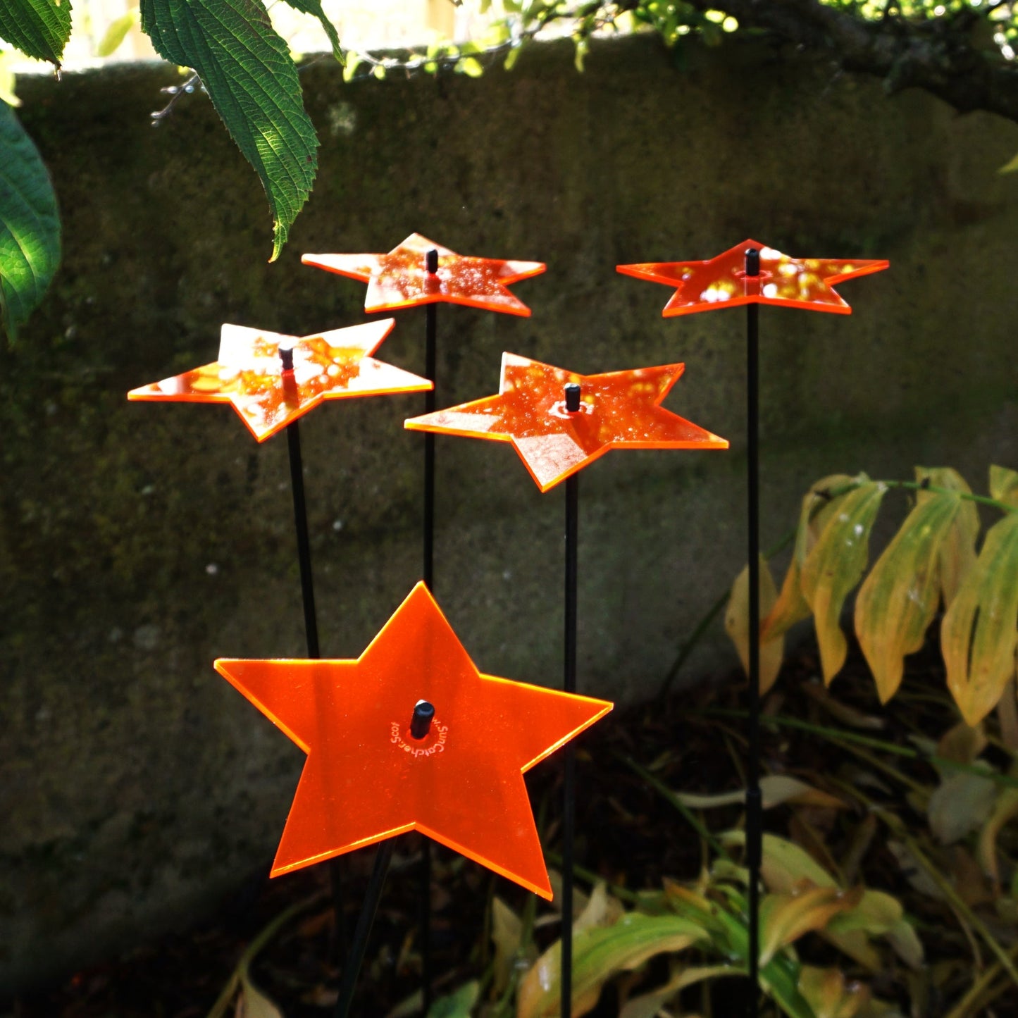 Large Garden Décor Ornaments Set of 5 'Shining Stars'