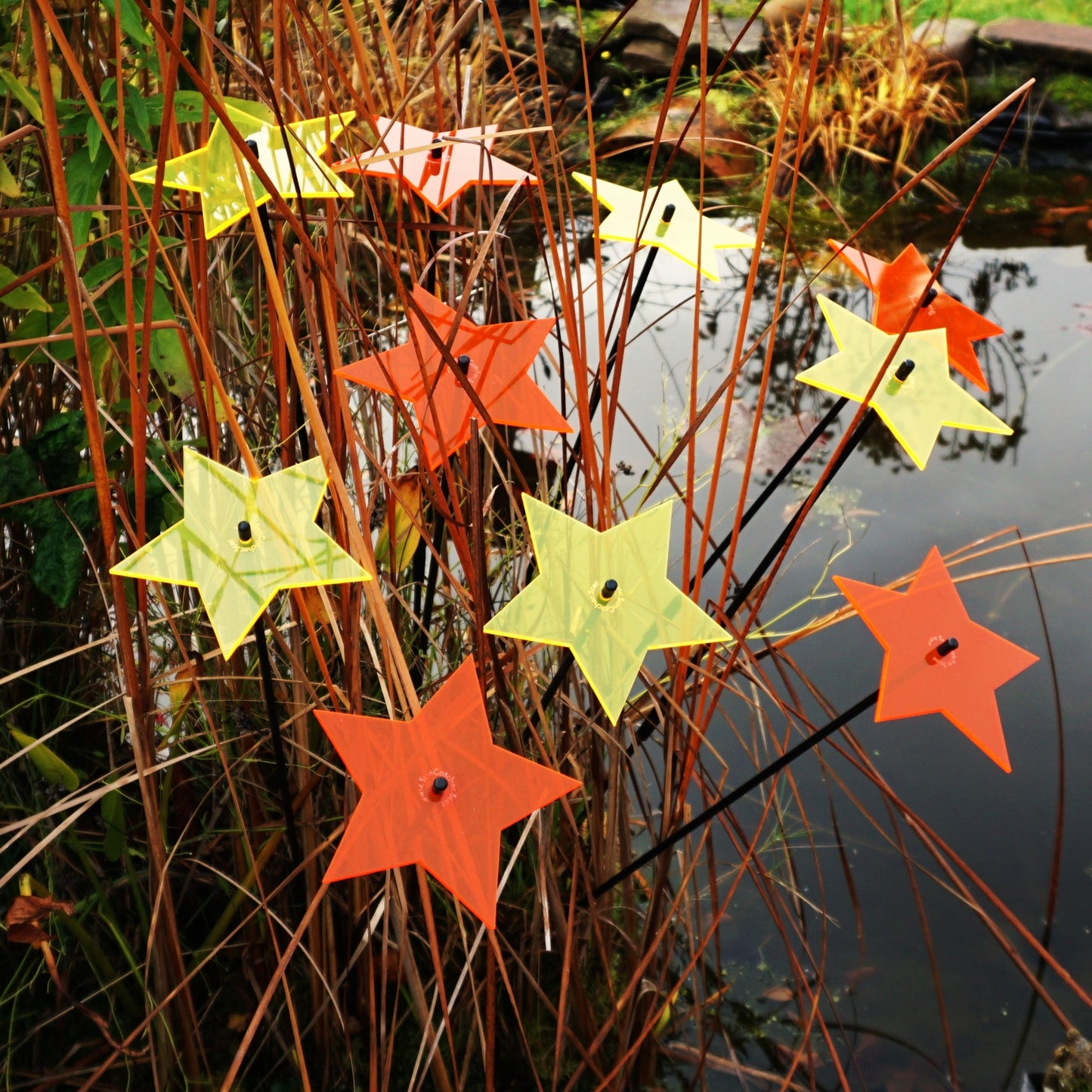 Large Garden Décor Ornaments Set of 5 'Shining Stars'