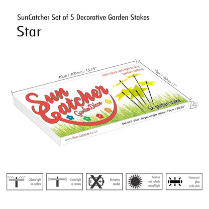 Large Garden Décor Ornaments Set of 5 'Shining Stars'