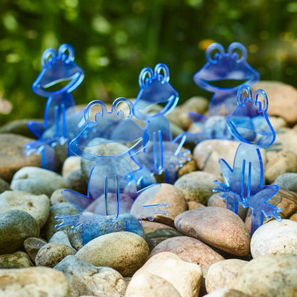 Garden Décor Ornament Stakes Set of 5 'Happy Frogs'