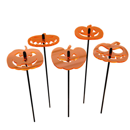 Set of 5 Small Halloween Pumpkins – Garden & Home Autumn Décor Ornaments for Halloween & Harvest