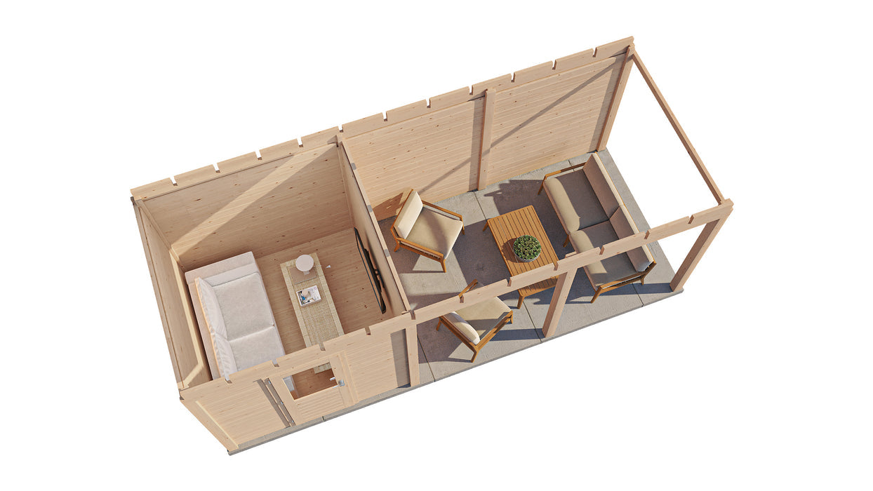 Lugarde Select - Coventry Modern log Cabin 250x250cm with 400cm Canopy