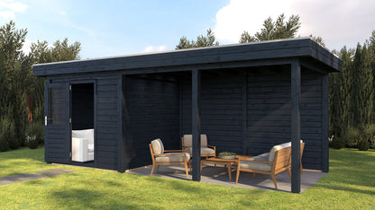 Lugarde Select - Coventry Modern log Cabin 250x250cm with 400cm Canopy