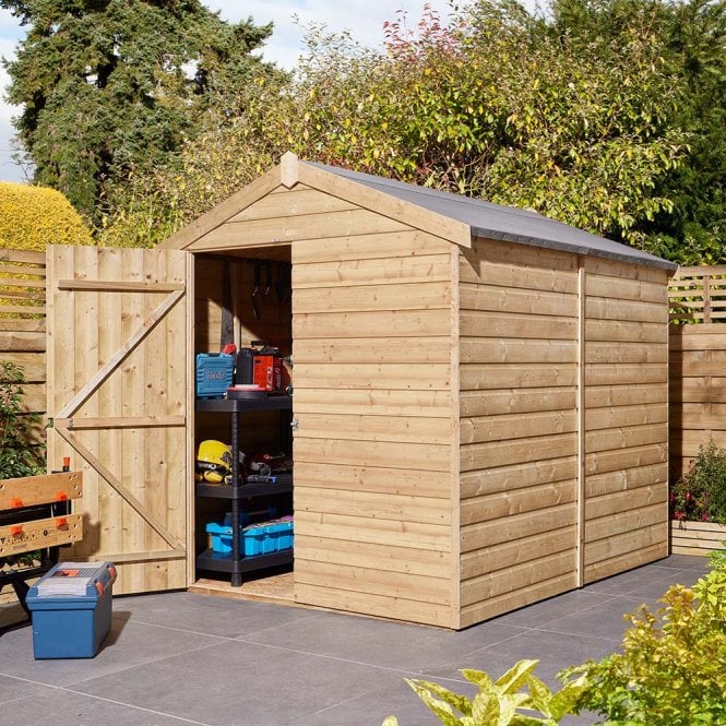 Rowlinson 6' x 8' Premier Shiplap Windowless Single Door Apex Shed