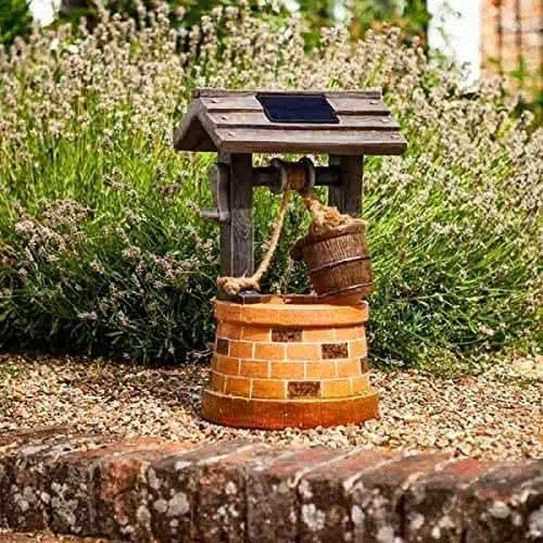 Solar Fountain Garden Water Feature Wishing Well