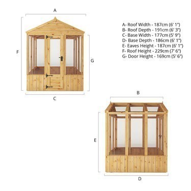 6 x 6 Woodsman Apex Greenhouse - Glass