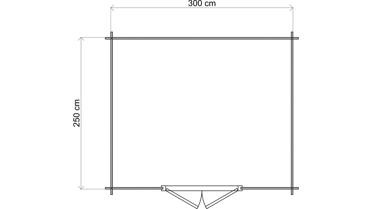 Lugarde Select - Dover Flat Roof Log Cabin 300x250cm