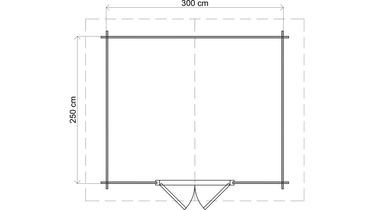 Lugarde Select - Greenwich Apex Roof Log Cabin 300x250cm