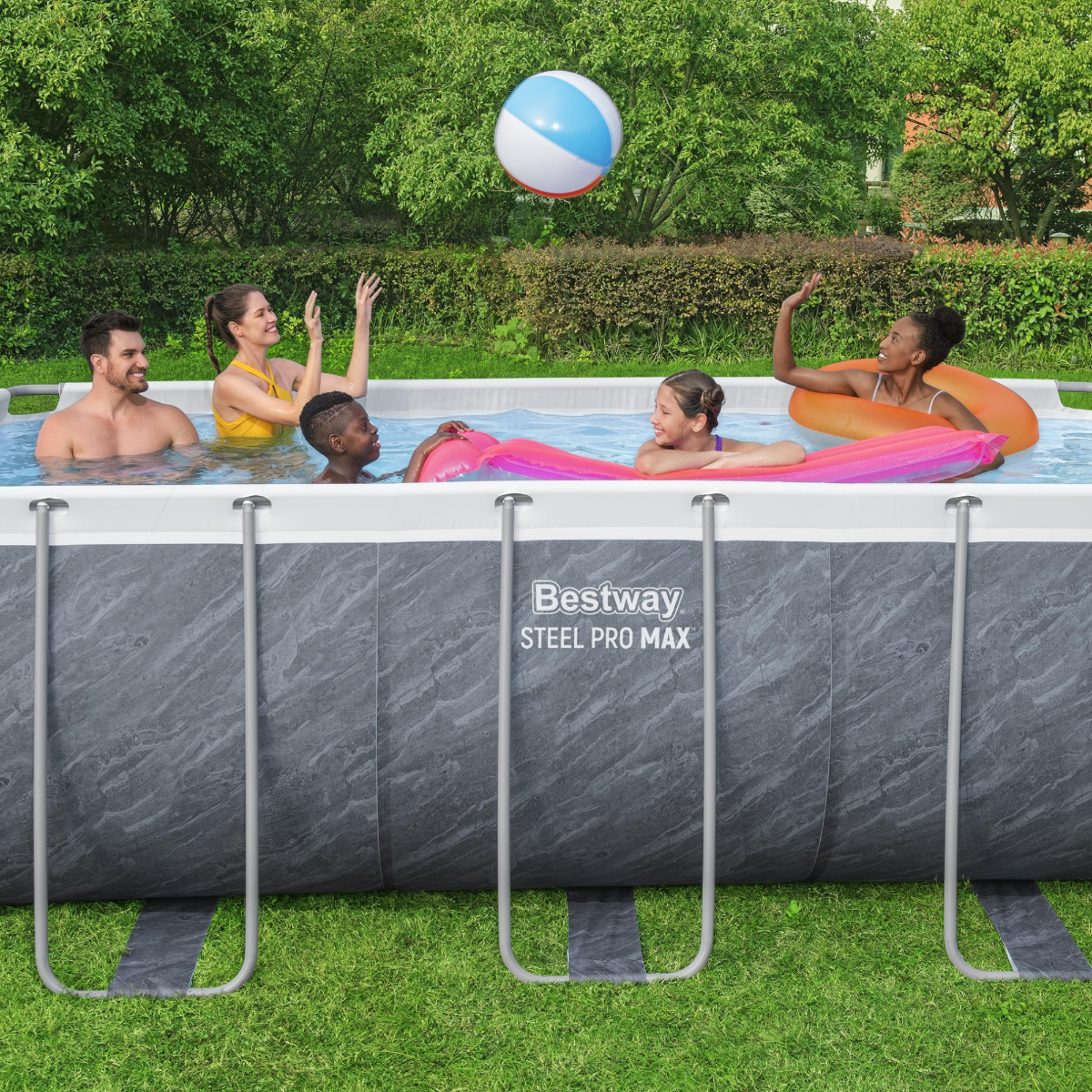 Bestway 13ft 6" x 6ft 7" x 48" Rectangular Steel Pro MAX™ Above Ground Swimming Pool, Filter Pump & Accessories