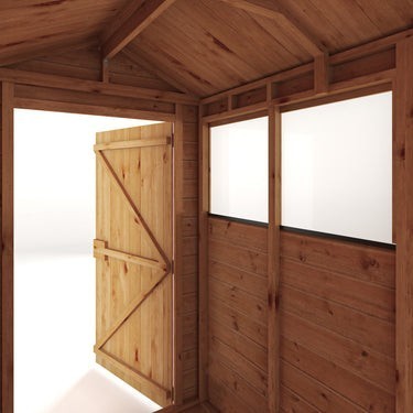 Mercia Premium Woodsman Shiplap Apex Shed 6'x4' - Styrene Windows