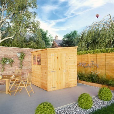 Mercia Premium Woodsman Shiplap Pent Shed 6'x6' - Styrene Windows