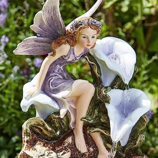 Magical Fairy Water Fountain Ornament Feature Liliana Fairy