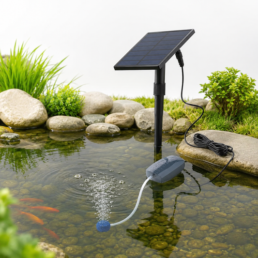 Solar Powered Pond Air Pump & Oxygenator for Garden Ponds, Fish Tanks & Outdoor Water Features