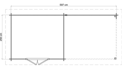 Lugarde Select - Cornwall Flat Roof Log Cabin 300x250cm with 300cm Canopy
