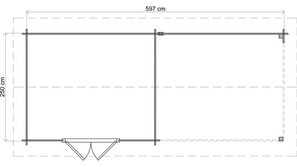 Lugarde Select - Lakeside Apex Roof Log Cabin 300x250cm with 300cm Canopy