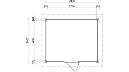 Lugarde Select - Wolverhampton Modern log Cabin 300x250cm