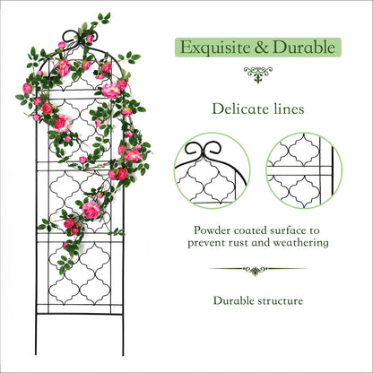 SCENDOR Garden Trellis for Vines and Climbing Plants Outdoor, Iron Wire Lattices Grid Panels for Potted Climbing Pergola Cucumber Tomato Rose