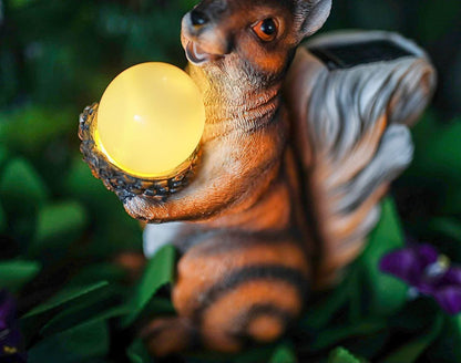 Novelty Solar Red Squirrel Garden Ornament