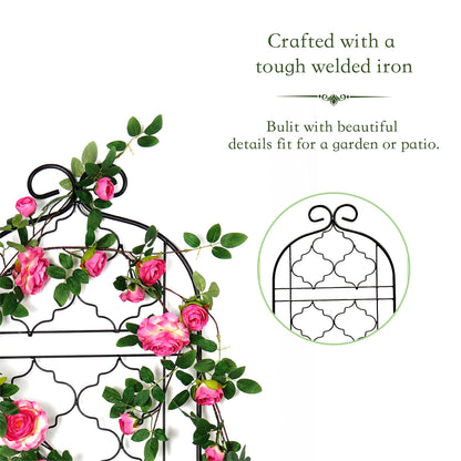 SCENDOR Garden Trellis for Vines and Climbing Plants Outdoor, Iron Wire Lattices Grid Panels for Potted Climbing Pergola Cucumber Tomato Rose