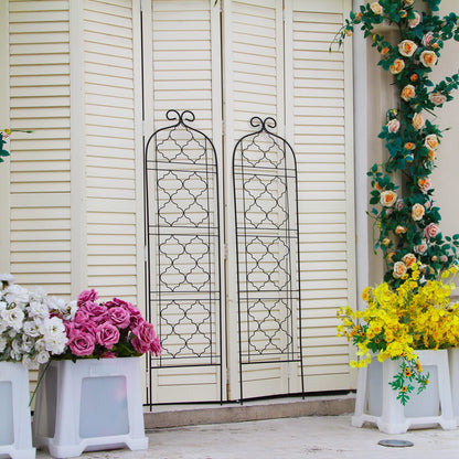SCENDOR Garden Trellis for Vines and Climbing Plants Outdoor, Iron Wire Lattices Grid Panels for Potted Climbing Pergola Cucumber Tomato Rose