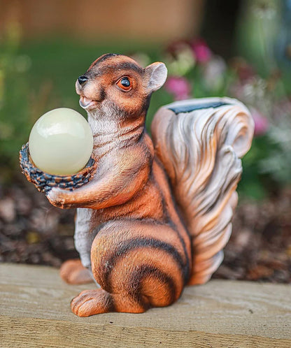 Novelty Solar Red Squirrel Garden Ornament